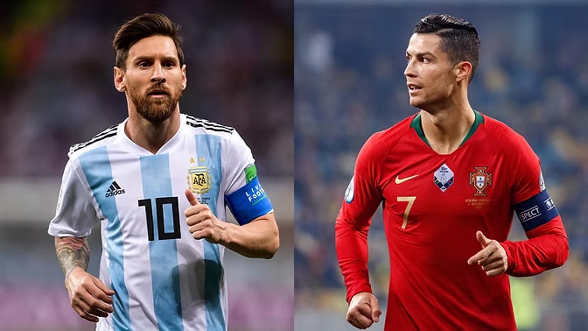 আর্জেন্টাইন তারকা মেসি ও পর্তুগিজ যুবরাজ রোনালদো।