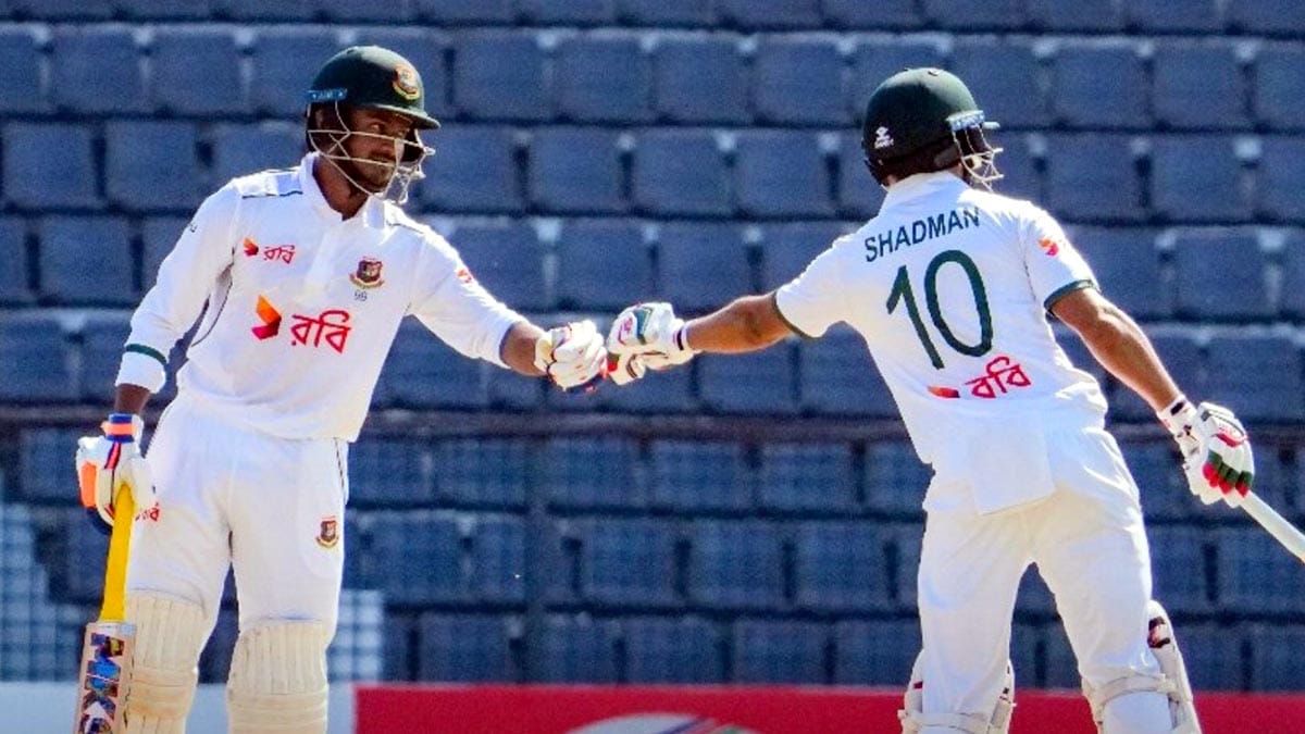 বাংলাদেশের দুই ওপেনার জয় ও সাদমান ইসলাম ফিফটি করেছেন।