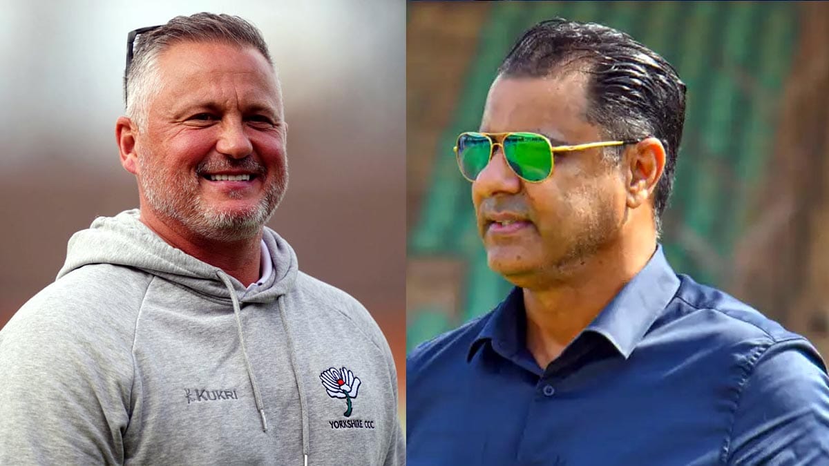 Waqar Younis and Darren Gough