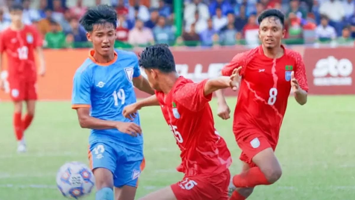 বাংলাদেশ-ভারত ম্যাচের একটি দৃশ্য।