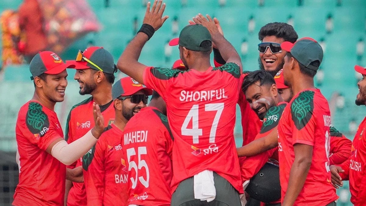 বাংলাদেশ দলের উল্লাস।