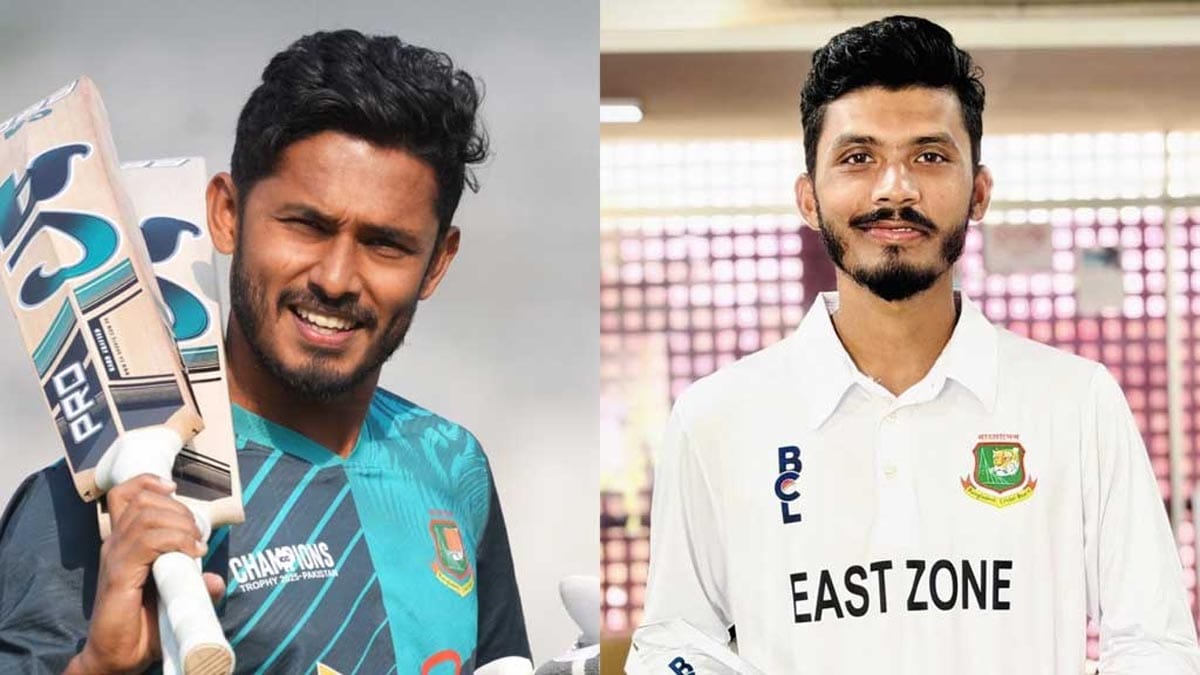 বিসিবি ঘোষিত টেস্ট স্কোয়াডে নতুন মুখ অমিত হাসান ও তানজিদ তামিম।