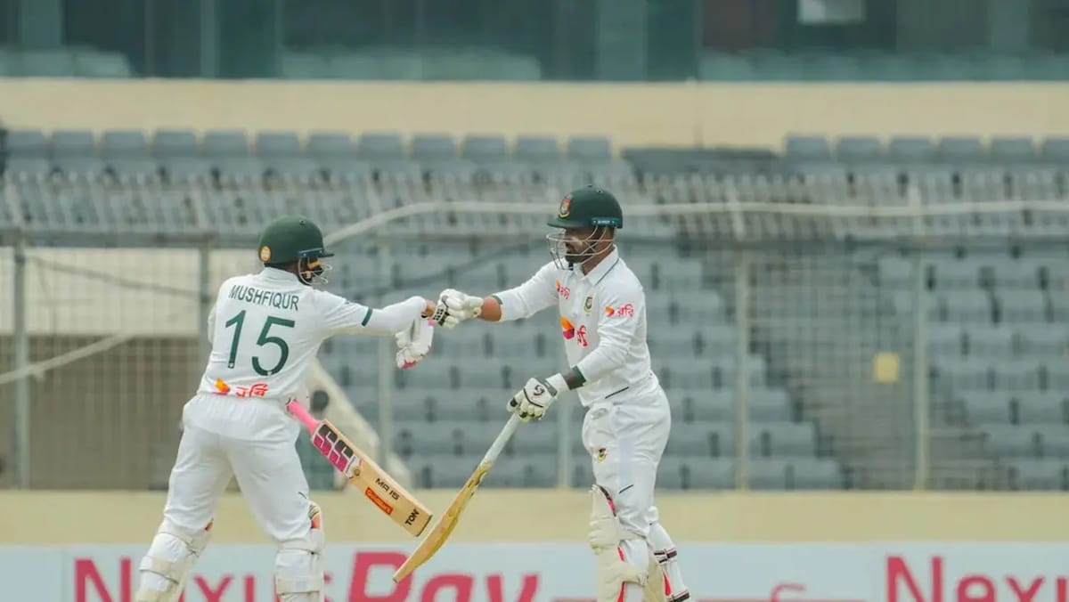 Litton Das and Mushfiqur Rahim batting partnership in Sylhet.