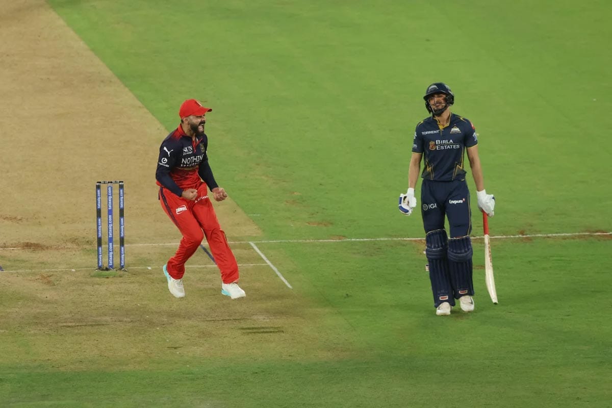 Virat Kohli is ecstatic after Shubman Gill was dismissed.