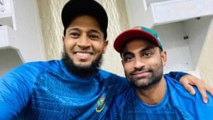 BCB President Tamim Iqbal with Tiger batter Mushfiqur Rahim.