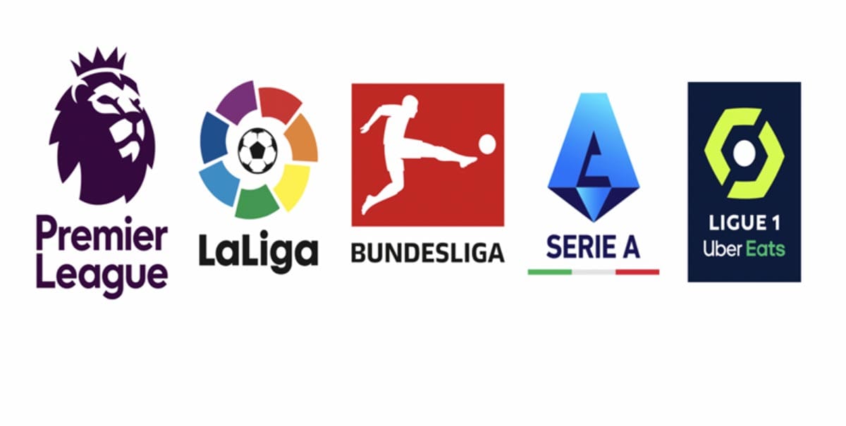 Top 5 football leagues logo.